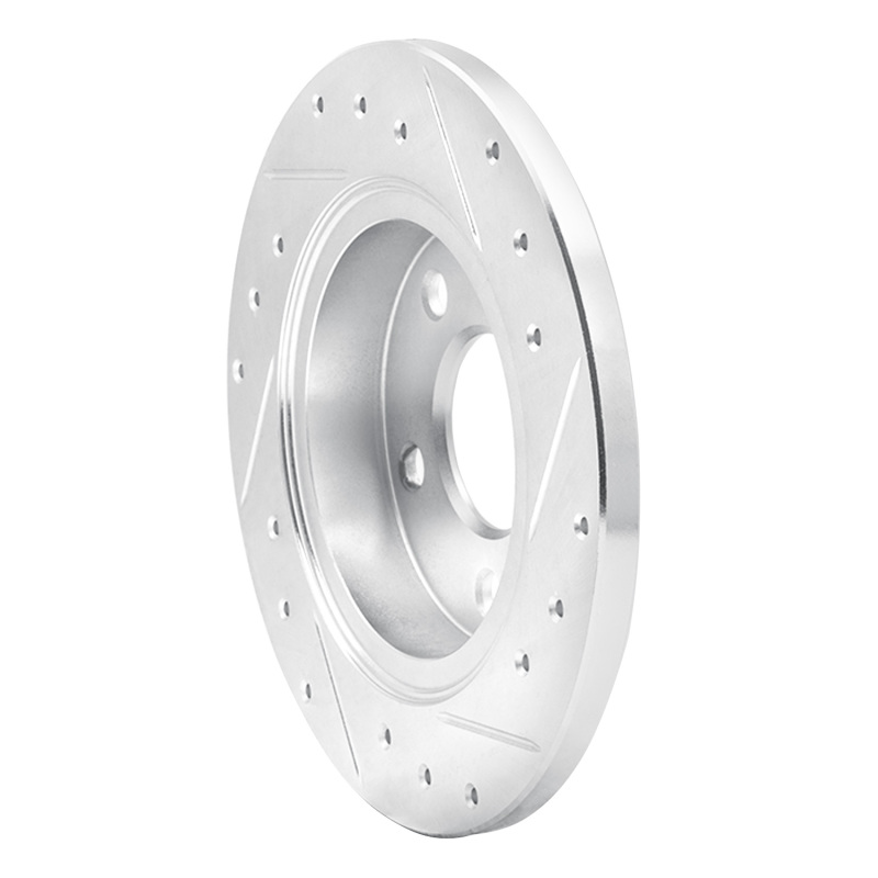 Ford Taurus SHO Brake Rotor (1) - Rear Left - R1 Concepts - Drilled & Slotted - Silver - `93-`05